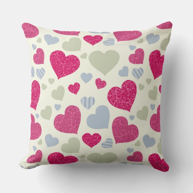 Hearts Background Cushion (Front)