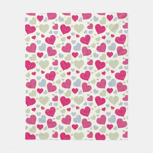Hearts Background Fleece Blanket (Front)
