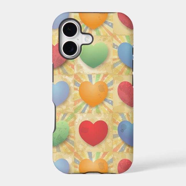 Hearts background, iPhone case (Back)