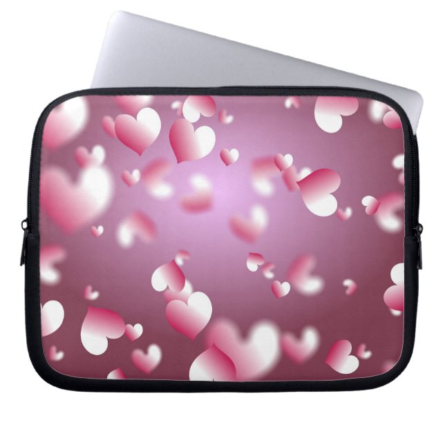 Hearts Background Laptop Sleeve (Front)