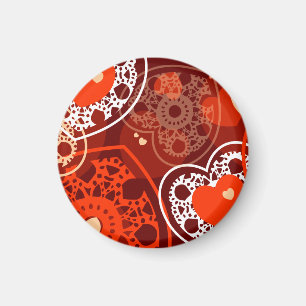 Hearts background, magnet