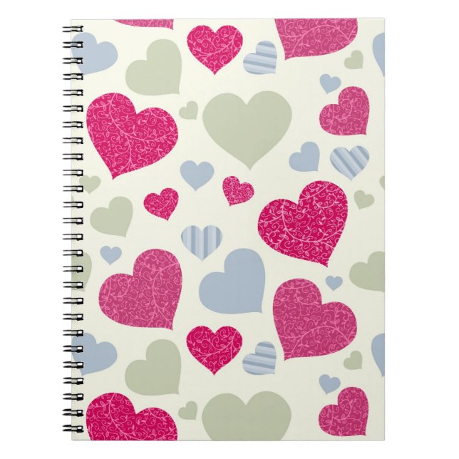 Hearts Background Notebook (Front)