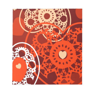 Hearts background, notepad