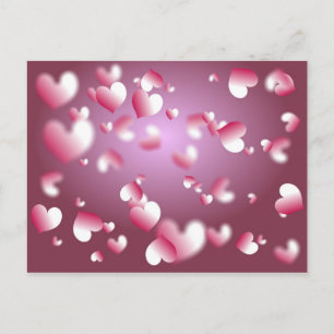 hearts background postcard
