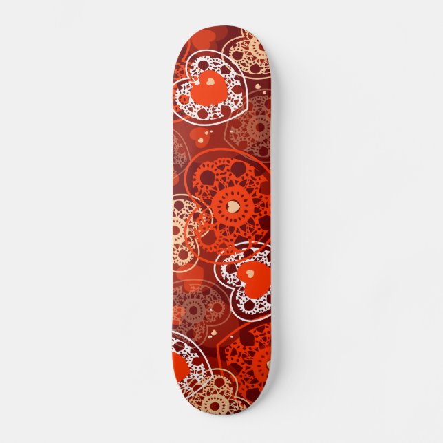 Hearts background, skate skateboard (Front)