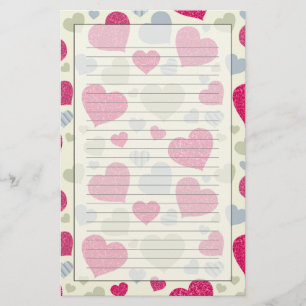 Hearts Background Stationery
