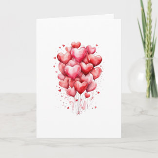 Hearts Balloon Romantic Love Card