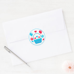Hearts, Balloons and heart basket  Classic Round Sticker