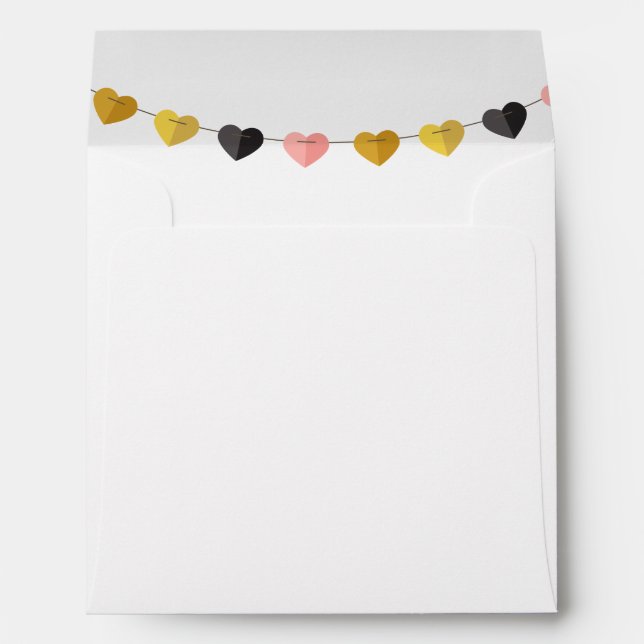 Hearts Banner String of Hearts Envelope (Back (Bottom))