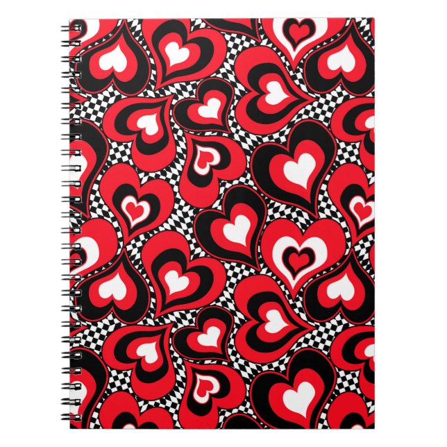 Hearts, black, red and white . notebook (Front)