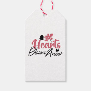 Hearts Bloom Anew - Inspirational Floral Quote Gift Tags