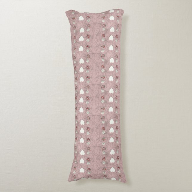 Hearts & Blossoms Body Cushion (Front Vertical)