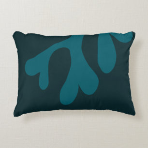 Hearts Blue Organic Modern Decorative Cushion