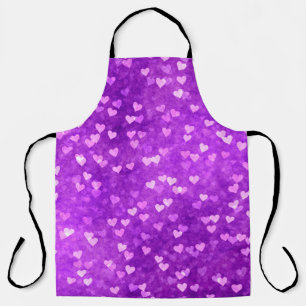 Hearts bokeh lights shapes purple apron