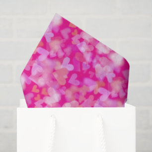 Hearts Bokeh Pattern Pink Tissue Paper