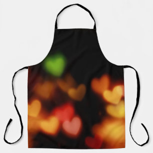 Hearts bokeh photography apron