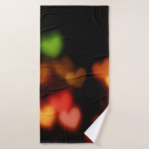 Hearts bokeh photography bath towel