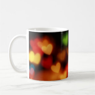 Hearts bokeh photography coffee mug