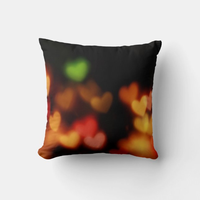 Hearts bokeh photography cushion (Front)