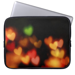 Hearts bokeh photography laptop sleeve