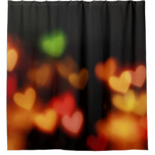 Hearts bokeh photography shower curtain