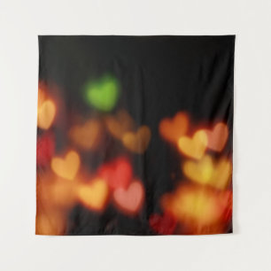 Hearts bokeh photography tapestry