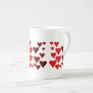 Hearts Bone China Mug