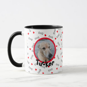 Hearts Bones Dog Photo Mug