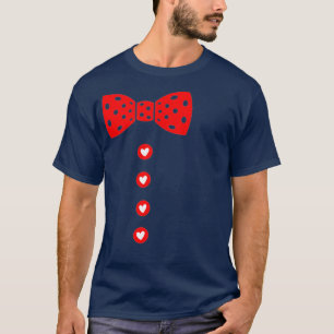 Hearts Bow Tie Suspenders Valentines Day T-Shirt