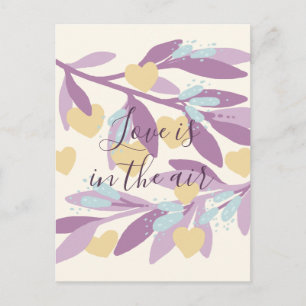 Hearts Branches Valentine's Day Flowers Love Postcard