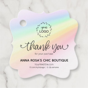 *~* Hearts Branding Business Rainbow Thank You Favour Tags