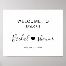 Hearts Bridal Shower Welcome Poster