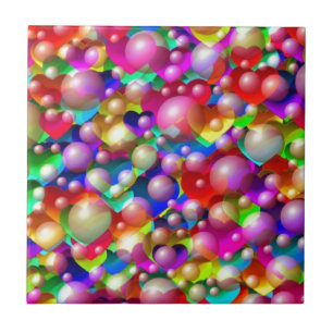 Hearts & Bubbles Ceramic Tile