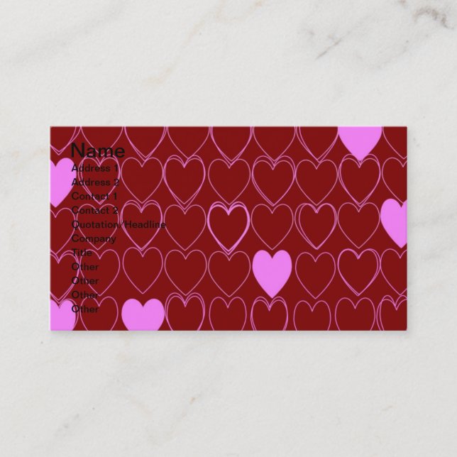 Hearts Business Card (Front)