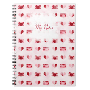 "Hearts & Cameras" Custom Notebook