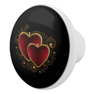 Hearts Ceramic Knob