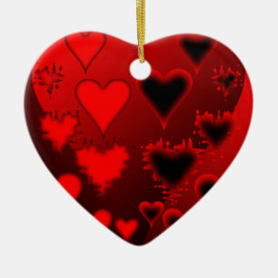 Hearts Ceramic Ornament