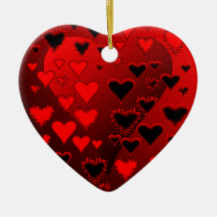 Hearts Ceramic Ornament