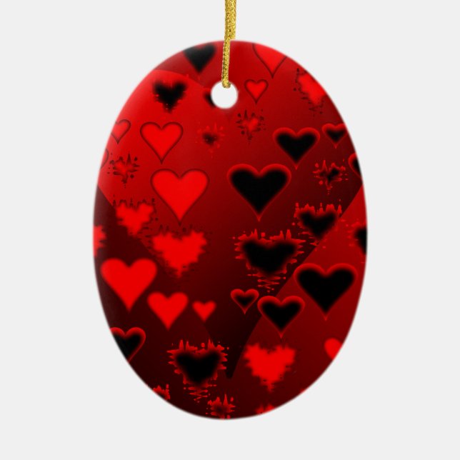 Hearts Ceramic Ornament (Front)