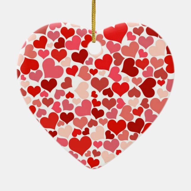 Hearts Ceramic Ornament (Back)