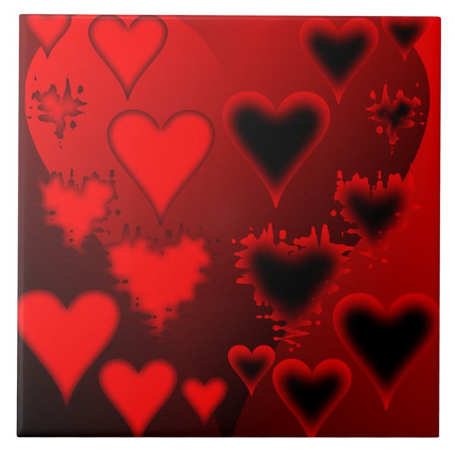 Hearts Ceramic Tile (Front)