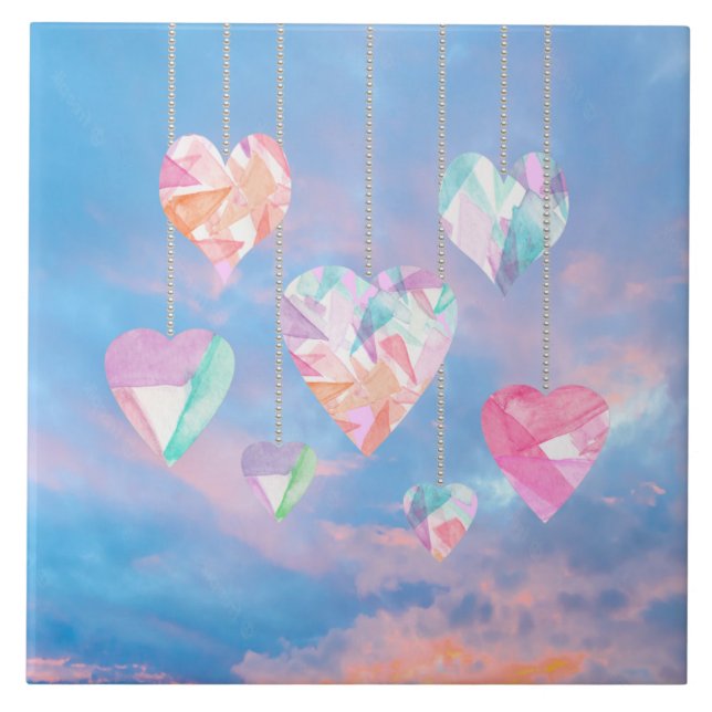 Hearts Ceramic Tile (Front)