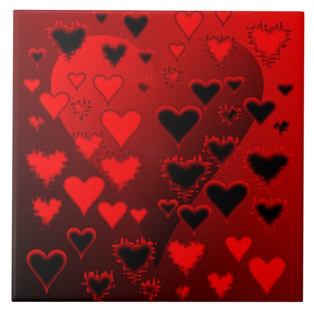 Hearts Ceramic Tile (Front)