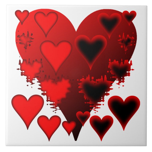 Hearts Ceramic Tile (Front)