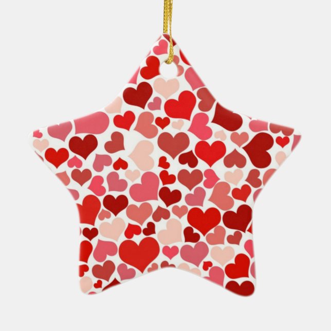 Hearts Ceramic Tree Decoration (Back)