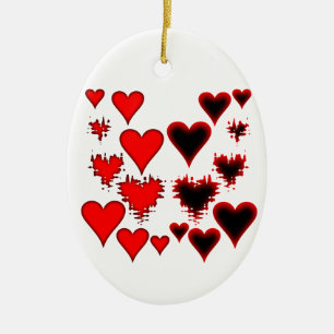 Hearts Ceramic Tree Decoration