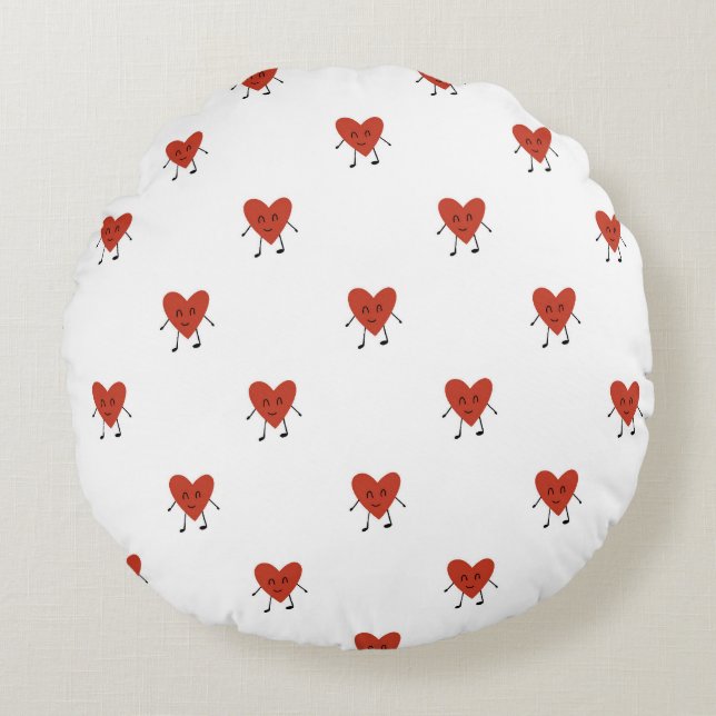 Hearts Charachter Round Cushion (Front)