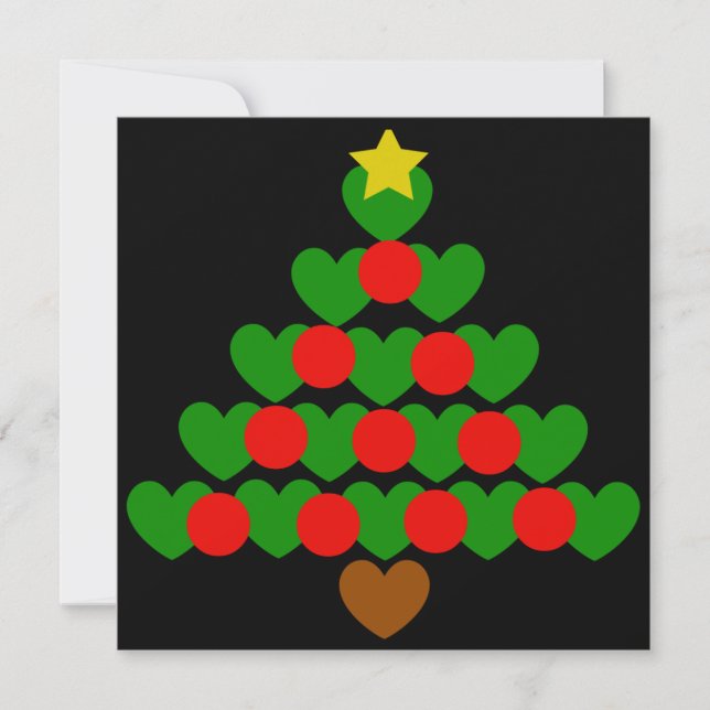 Hearts Christmas Tree Holiday Party Invitations (Front)