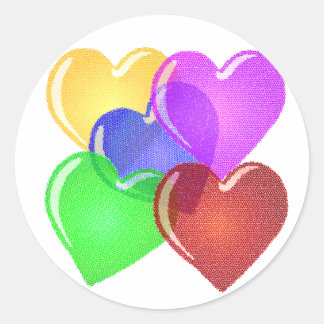 Hearts Classic Round Sticker
