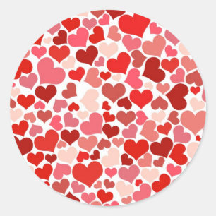 Hearts Classic Round Sticker